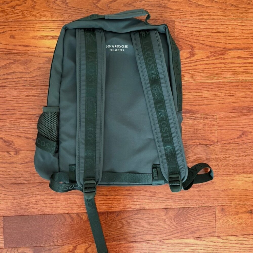 Lacoste Green Backpack Laptop Gym Travel Bag New With Tags - Picture 3 of 4